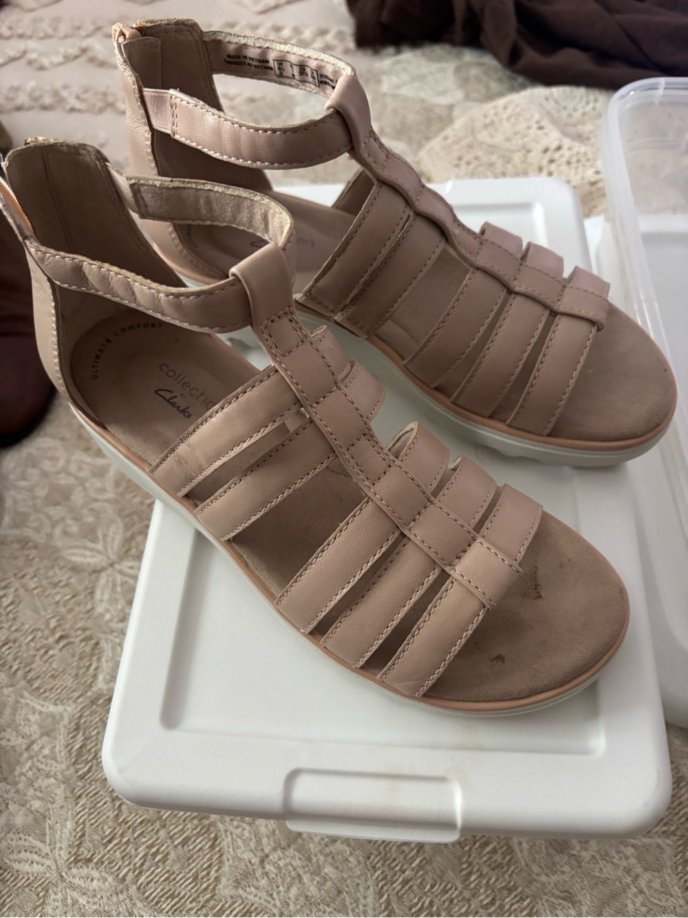 Clarks Women’s Blush Strappy T‑Bar Sandals